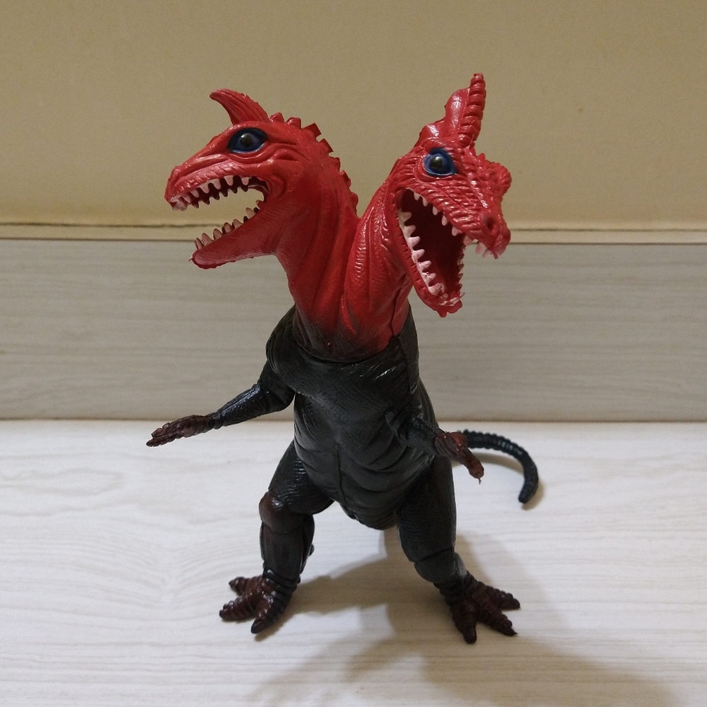 Vintage 1980's Two Headed Dragon Dinosaur Figure 8.5" Dino PVC Vinyl - Picture 1 of 4